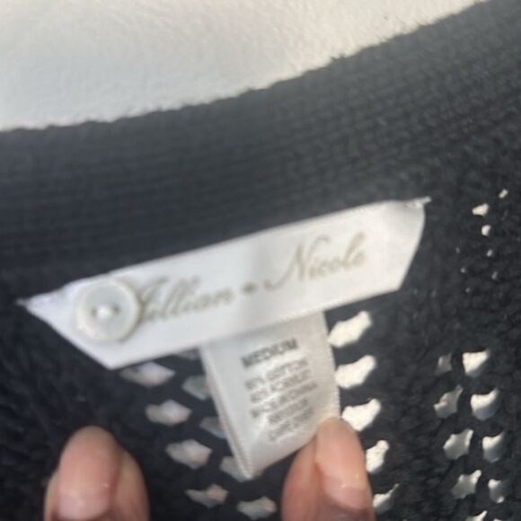 Jillian Nicole Black Knit Cardigan Sweater M - Picture 6 of 6